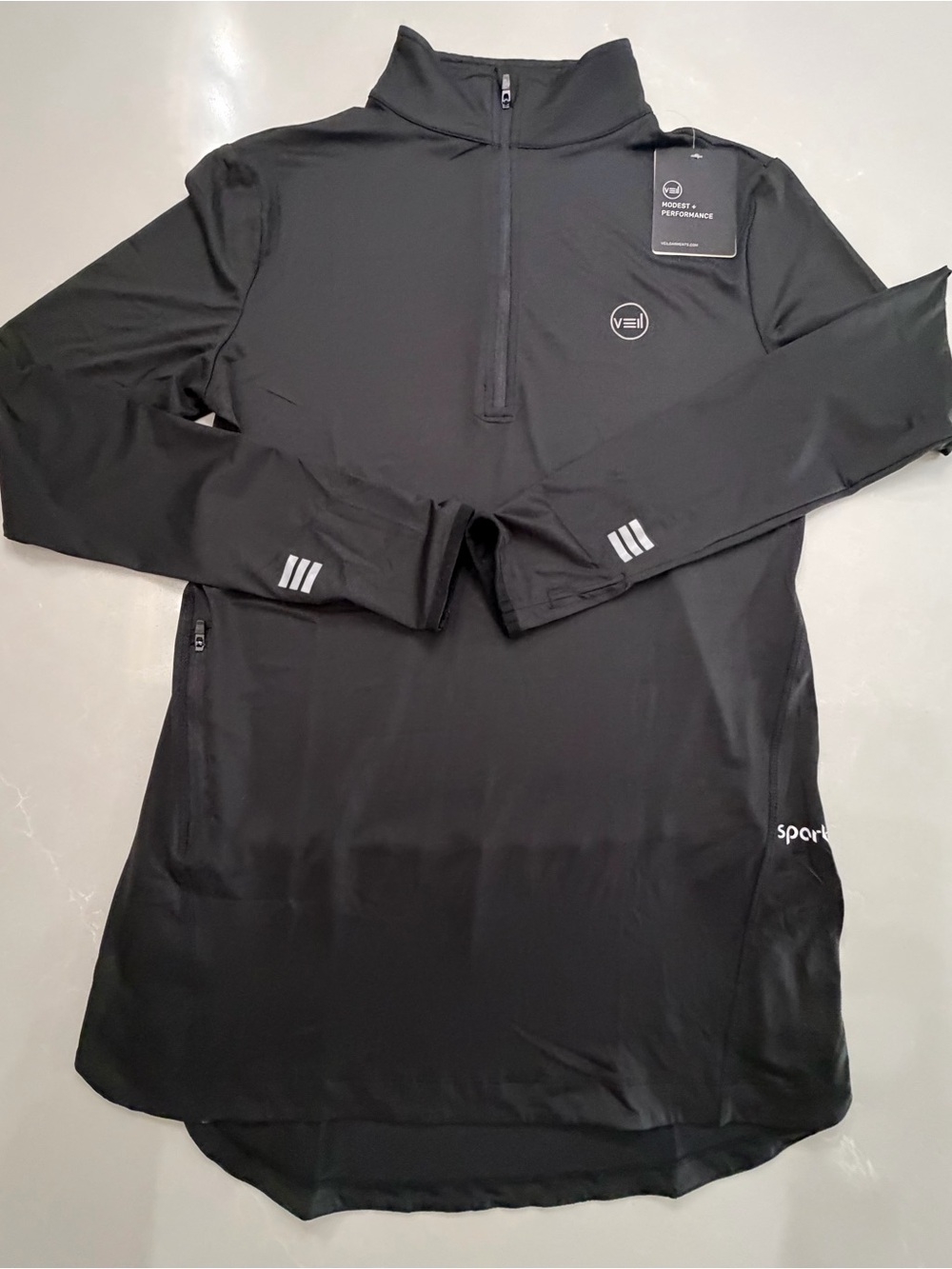 NWT Veil Garments Spark Half-Zip Performance Activewear Tunic Long Sleeve, M